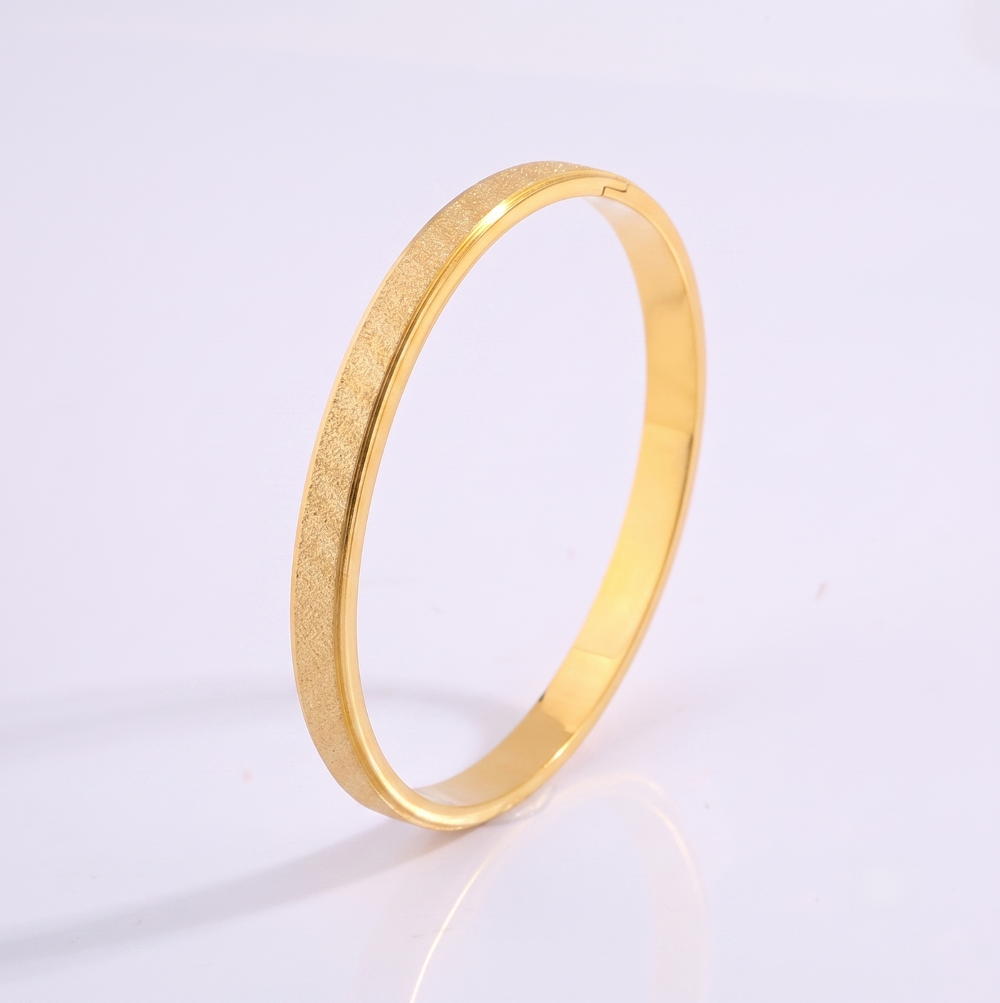 Bracelet Jonc Pailleté Doré — Acier Inoxydable