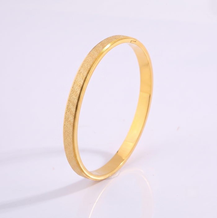 Bracelet Jonc Pailleté Doré — Acier Inoxydable