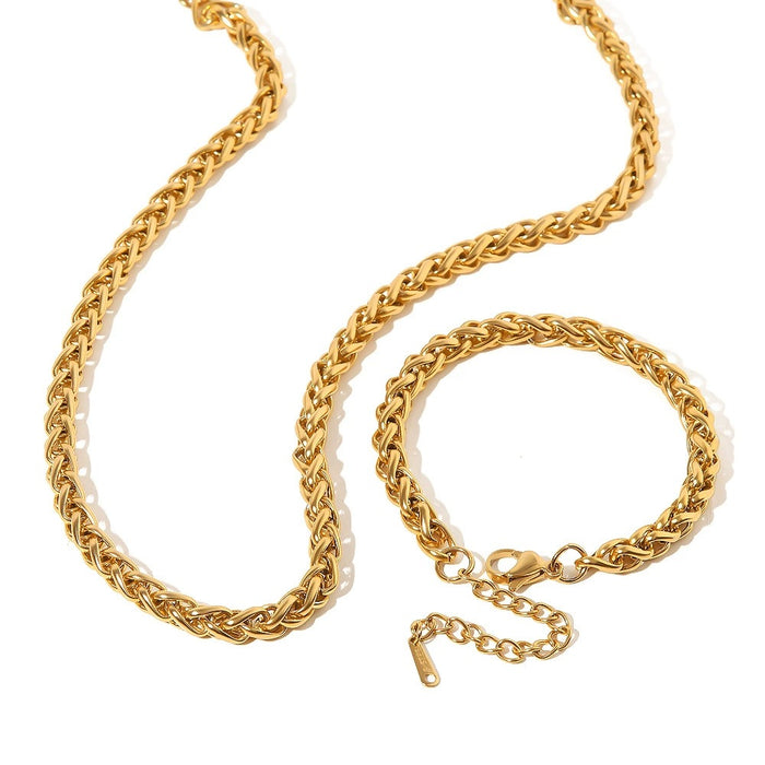 Collier et/ou Bracelet Torsadé Doré porté